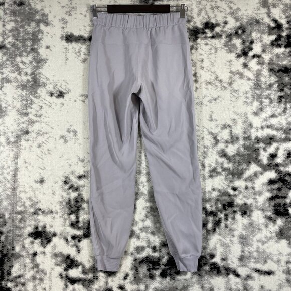 Lululemon On The Fly Jogger Womens Size 2 Silver Athleisure Tapered Stretch Gym - Picture 2 of 14